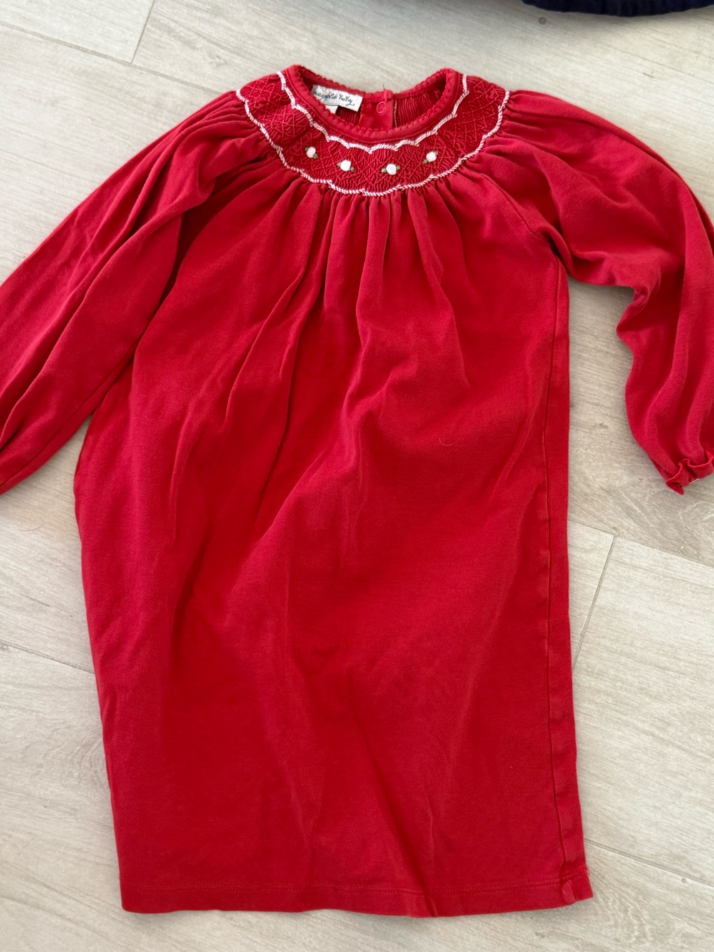 Girls Red Smocked Holiday pajamas size 6